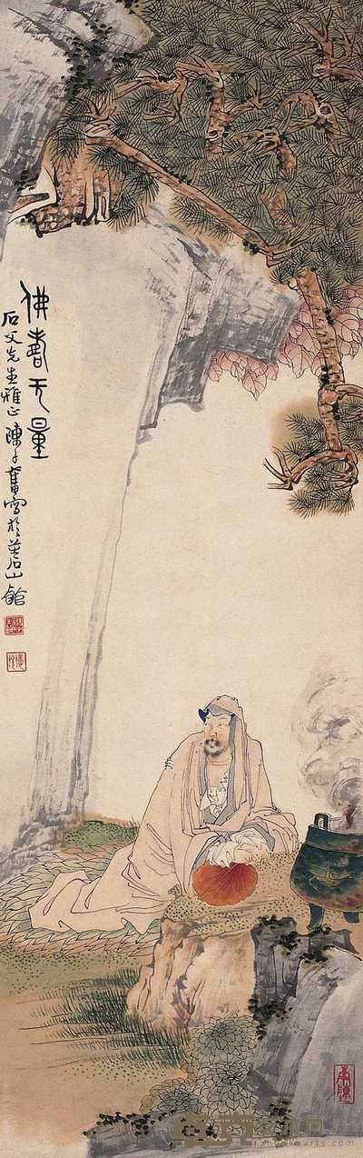 陈子奋 佛寿无量 屏轴 107×33cm